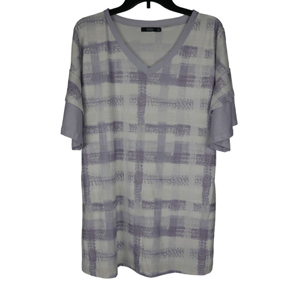 Women's V-neck Ruffle Sleeve Tunic S